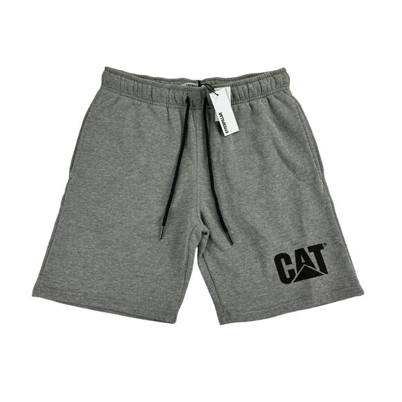 Caterpillar Mens Logo Graphic Fleece Drawstring Sweat Shorts Gray M - Picture 1 of 4